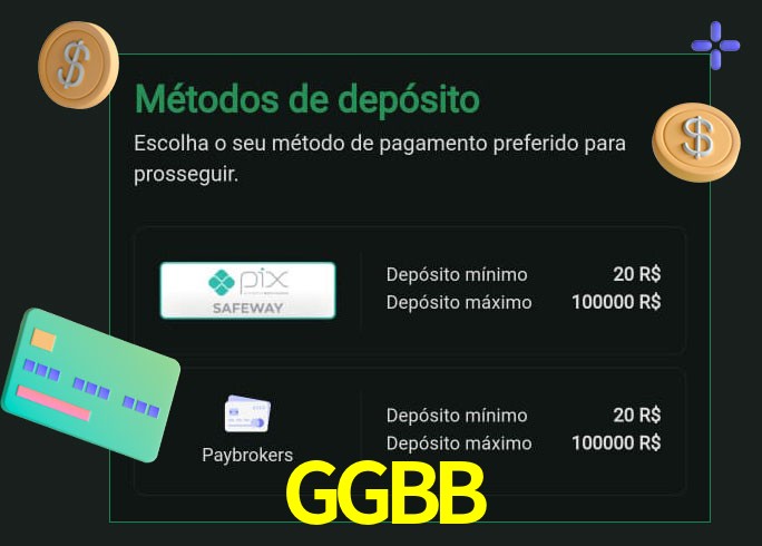O cassino GGBB oferece uma grande variedade de métodos de pagamento